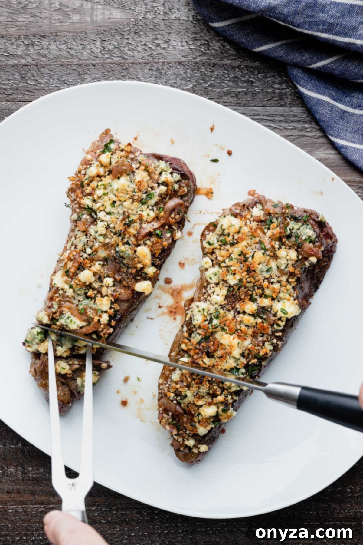Balsamic Shallot Steak with Blue Cheese Crust 1 featured 12279