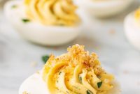 Rustic Italian Deviled Eggs with Garlic and Basil