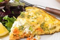Smoked Salmon Goat Cheese and Leek Frittata