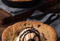 Molten Peanut Butter Cup Skillet Cookie