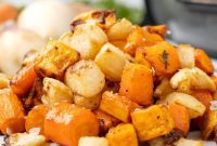 Crispy Air Fryer Maple Glazed Root Vegetables