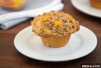 Golden Peach Streusel Muffins