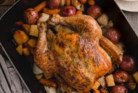 Golden Roast Chicken with Earthy Vegetables