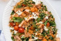 Flaked Salmon Couscous Salad with Sun-Kissed Tomato Vinaigrette
