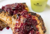 Grilled Pork Chops with Cherry Honey Mustard Glaze