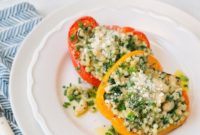 Mediterranean Pearl Couscous Stuffed Peppers