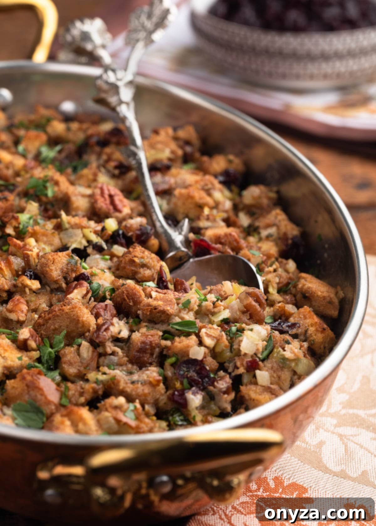 Festive Cranberry Pecan Stuffing 1 featured 9049