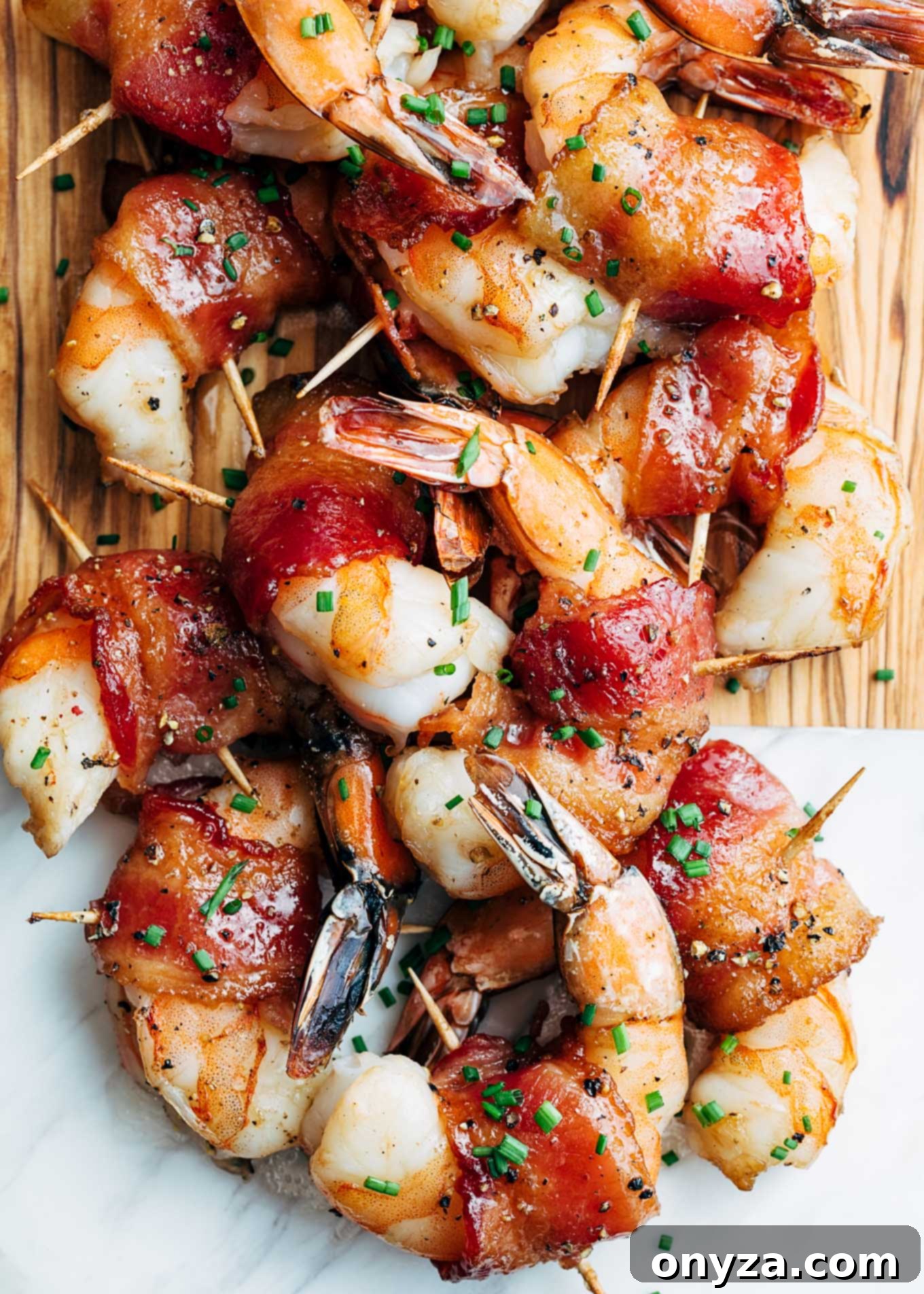 Bourbon Glazed Bacon Shrimp Wraps 1 featured 9643