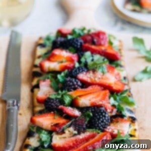 Grilled Flatbread Pizza with Berries, Arugula, and Fontina