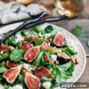 fig salad with goat cheese and baby arugula