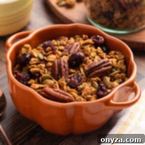Delicious Pumpkin Granola, a perfect fall snack or breakfast