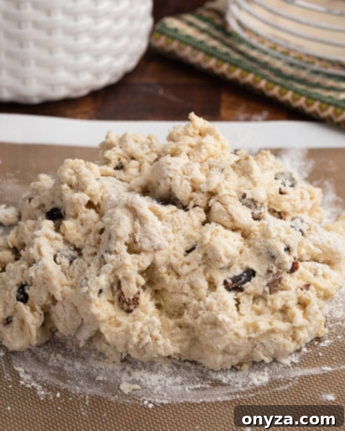 Classic Irish-American Soda Bread 5 American-style soda bread dough on a pastry mat