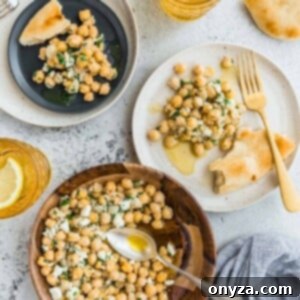 Mediterranean Chickpea & Feta Salad 6 chickpea salad with lemon vinaigrette and feta