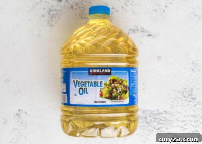My Top 10 Costco Grocery Staples 11 Large jug of Kirkland Signature vegetable oil, one of many quality oils available at Costco