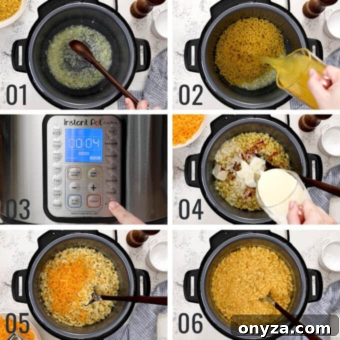 Instant Pot Mac and Cheese Four Irresistible Styles 4 process photos for making instant pot mac and cheese