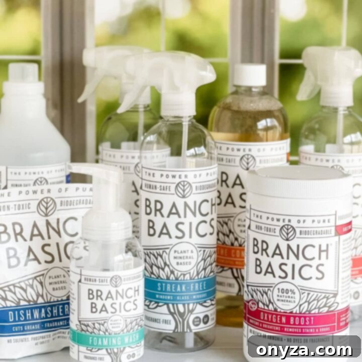 Branch Basics Premium Starter Kit with various cleaning bottles