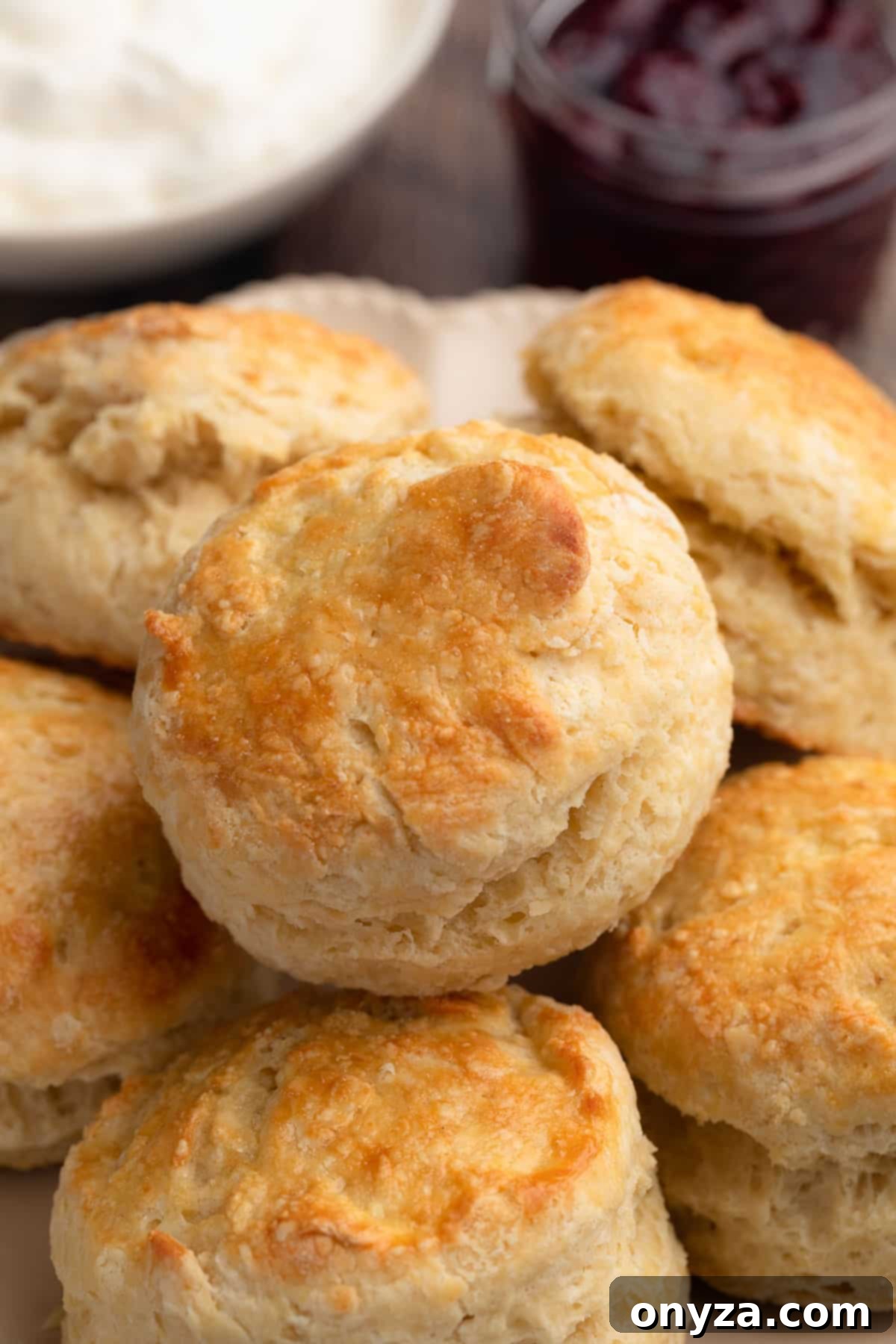pile of Irish scones on an ivory ceramic dish