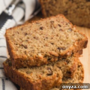 Slices of banana bread on a wood board