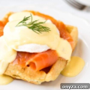 Smoked Salmon Eggs Benedict with Dill Waffles recipe