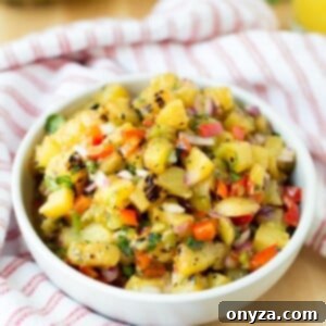 Sweet & Smoky Grilled Pineapple Salsa 7 Grilled pineapple salsa recipe ready to be served