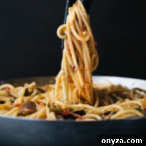 Roasted Eggplant and Burst Cherry Tomato Bucatini 2 Roasted eggplant and cherry tomato sauce pasta