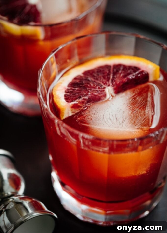 Boulevardier Rouge 2 Blood Orange Boulevardier Cocktail
