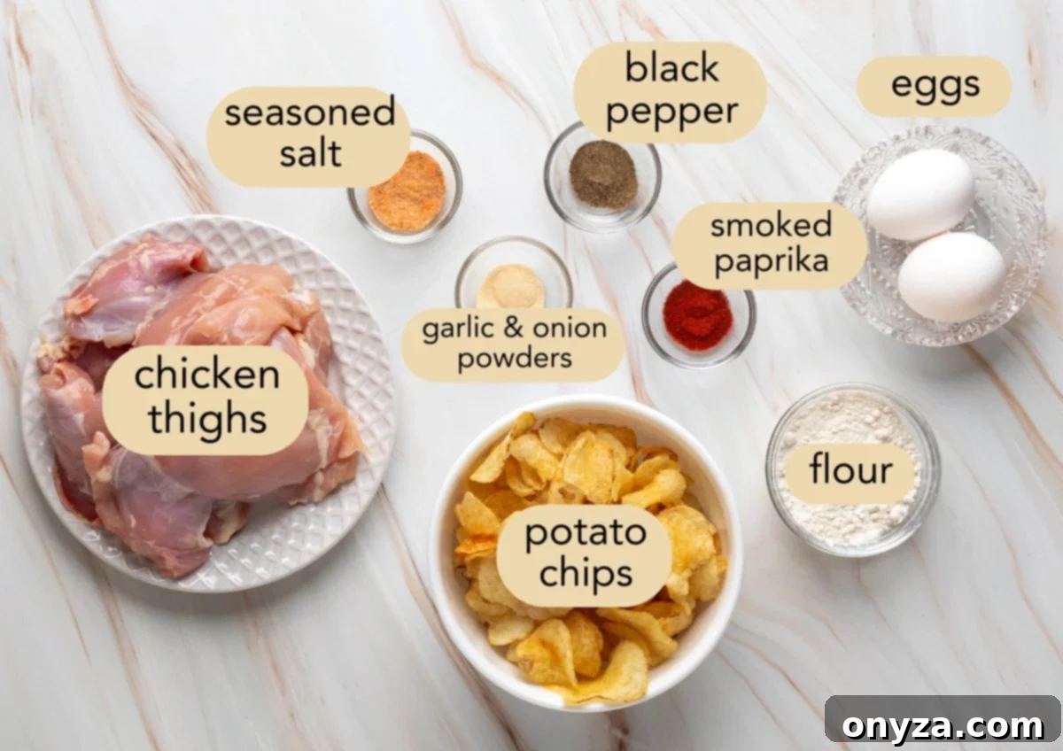 Ingredients for Potato Chip Chicken.